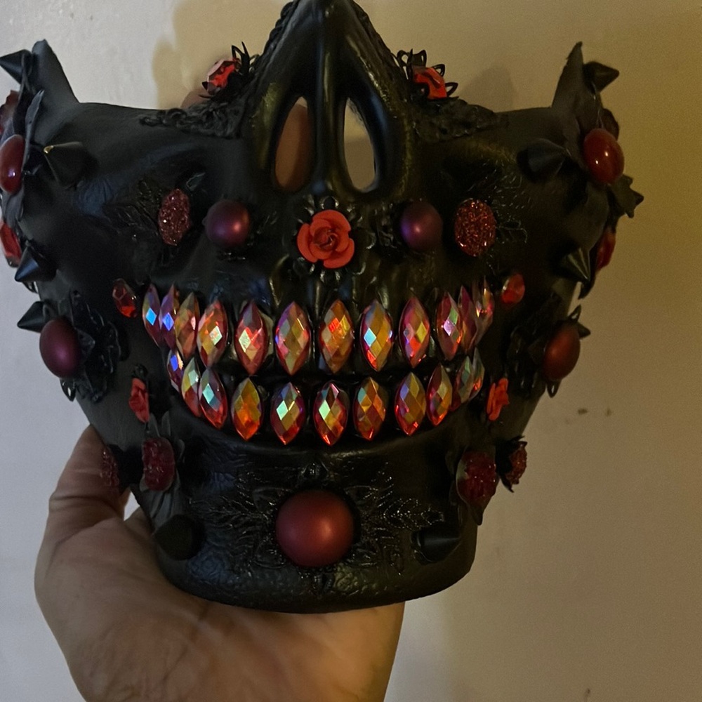 Gothic Black and Red Decorative Face Mask